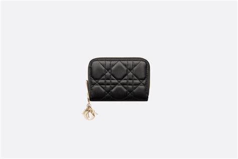 dior lambskin coin pouch|CHRISTIAN DIOR Lambskin Cannage Small Lady Dior Voyageur .